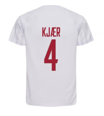 Lacne Muži Futbalové dres Dánsko Simon Kjaer #4 MS 2022 Krátky Rukáv - Preč